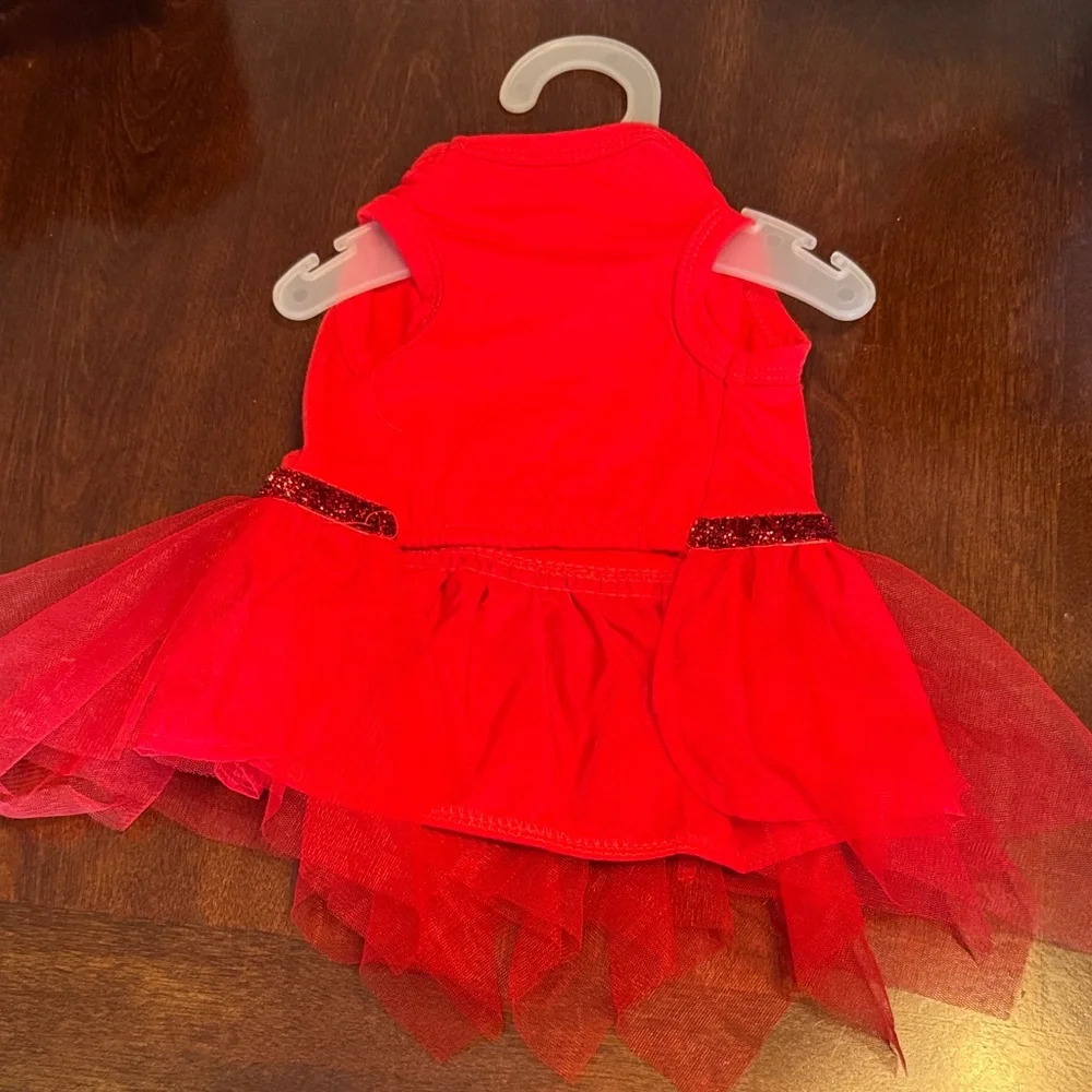 Santa's Favorite Red Tutu Dress for Dog- Festive Holiday Costume